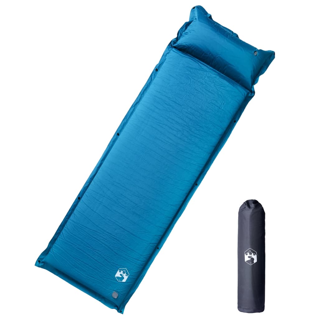 vidaXL Self Inflating Camping Mattress with Pillow 1-Person Turquoise