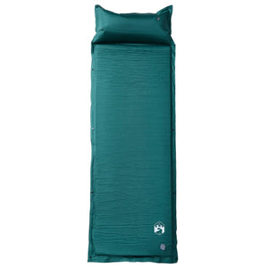 vidaXL Self Inflating Camping Mattress with Pillow 1-Person Green