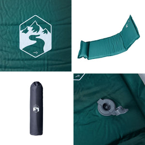 vidaXL Self Inflating Camping Mattress with Pillow 1-Person Green