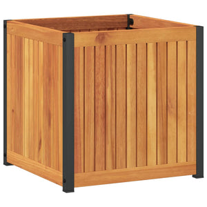 vidaXL Garden Planter 45x45x44 cm Solid Wood Acacia and Steel