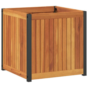 vidaXL Garden Planter 45x45x44 cm Solid Wood Acacia and Steel