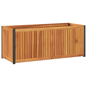 vidaXL Garden Planter 110x45x44 cm Solid Wood Acacia and Steel