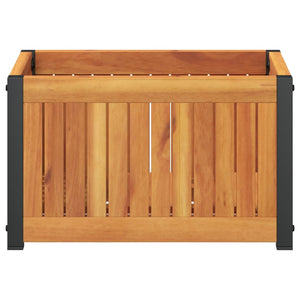 vidaXL Garden Planter 45x30x27.5 cm Solid Wood Acacia and Steel