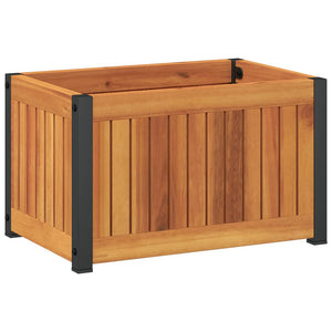 vidaXL Garden Planter 45x30x27.5 cm Solid Wood Acacia and Steel