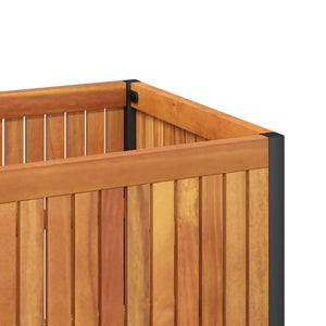 vidaXL Garden Planter 45x30x27.5 cm Solid Wood Acacia and Steel