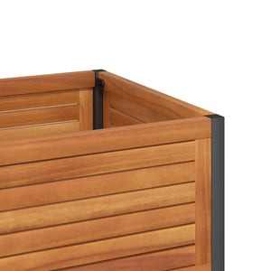 vidaXL Garden Planter with Shelf 80x45x80 cm Solid Wood Acacia and Steel