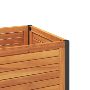 vidaXL Garden Planter with Shelf 110x45x80 cm Solid Wood Acacia and Steel