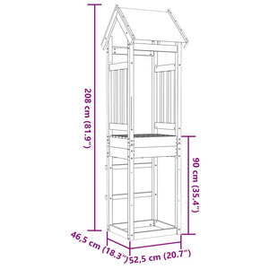 vidaXL Play Tower 52.5x46.5x208 cm Solid Wood Pine