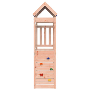 vidaXL Play Tower with Rockwall 110.5x52.5x215cm Solid Wood Douglas Fir