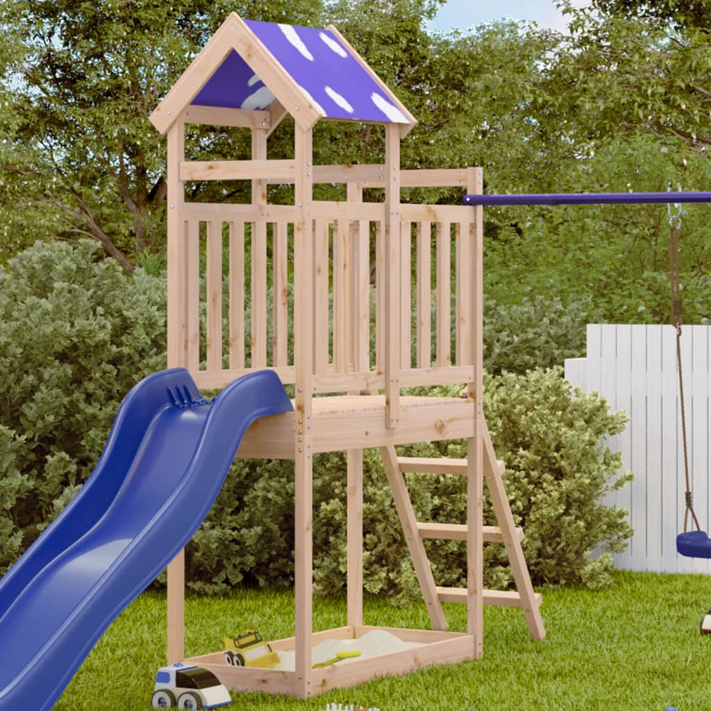 vidaXL Play Tower with Ladder 110.5x52.5x215 cm Solid Wood Pine