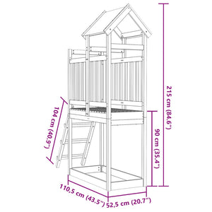 vidaXL Play Tower with Ladder 110.5x52.5x215 cm Impregnated Wood Pine