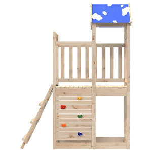 vidaXL Play Tower with Rockwall 110.5x52.5x215cm Solid Wood Pine