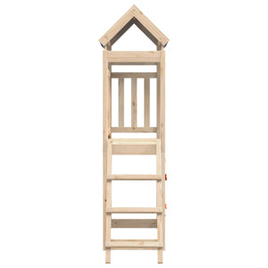 vidaXL Play Tower with Rockwall 110.5x52.5x215cm Solid Wood Pine