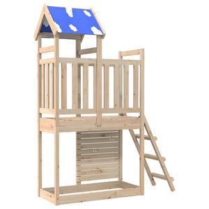 vidaXL Play Tower with Rockwall 110.5x52.5x215cm Solid Wood Pine
