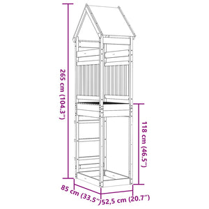 vidaXL Play Tower 85x52.5x265 cm Solid Wood Pine