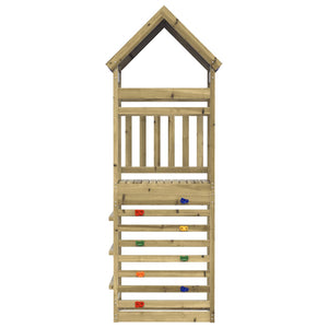 vidaXL Play Tower with Rockwall 85x52.5x265 cm Impregnated Wood Pine