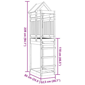 vidaXL Play Tower 85x52.5x239 cm Solid Wood Douglas Fir