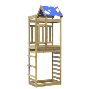 vidaXL Play Tower with Rockwall 85x52.5x239 cm Impregnated Wood Pine