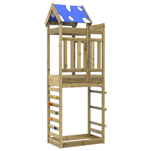 vidaXL Play Tower with Rockwall 85x52.5x239 cm Impregnated Wood Pine