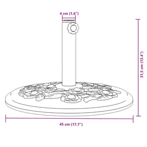 vidaXL Parasol Base for Ø38 / 48 mm Poles 12 kg Round