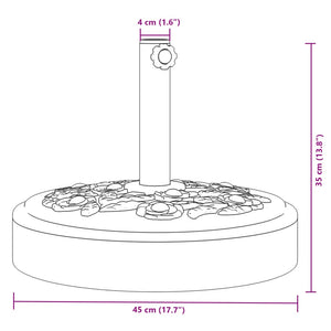 vidaXL Parasol Base for Ø38 / 48 mm Poles 25 kg Round