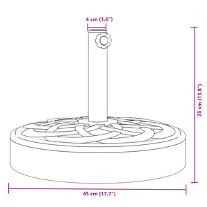 vidaXL Parasol Base for Ø38 / 48 mm Poles 25 kg Round