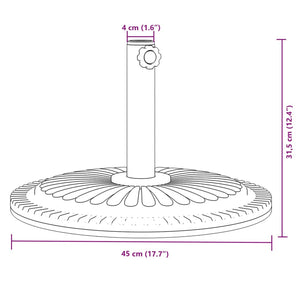 vidaXL Parasol Base for Ø38 / 48 mm Poles 12 kg Round