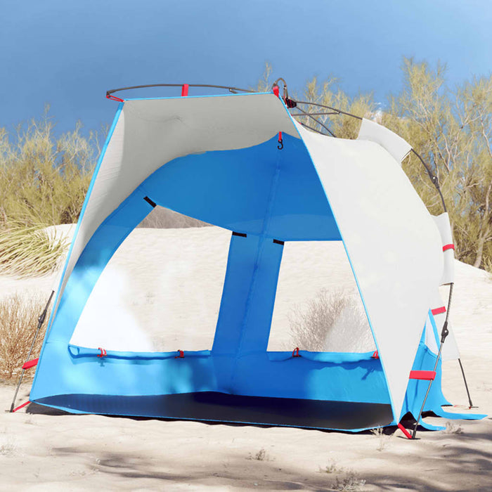 vidaXL Beach Tent 2-Person Azure Blue Quick Release Waterproof