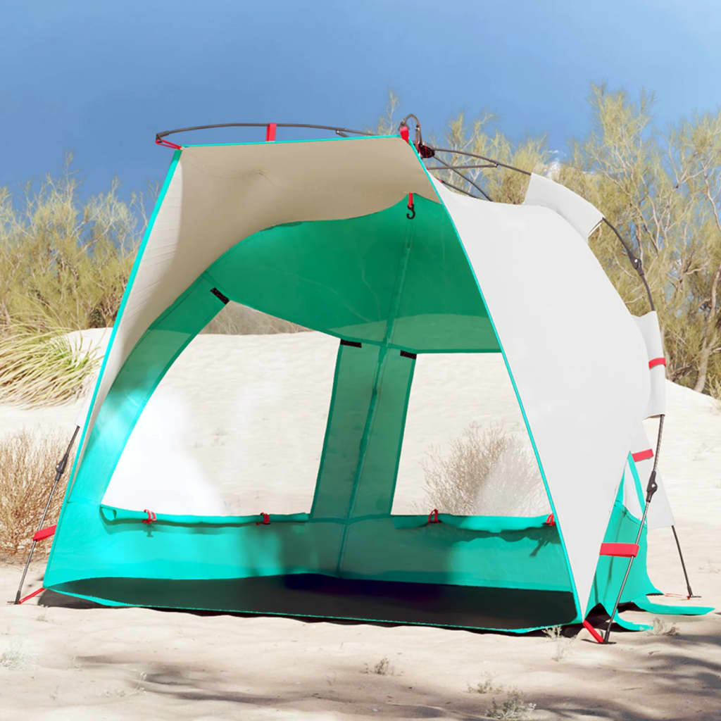 vidaXL Beach Tent 2-Person Sea Green Quick Release Waterproof