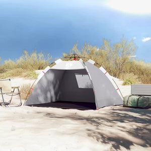 vidaXL Beach Tent 2-Person Grey Quick Release Waterproof