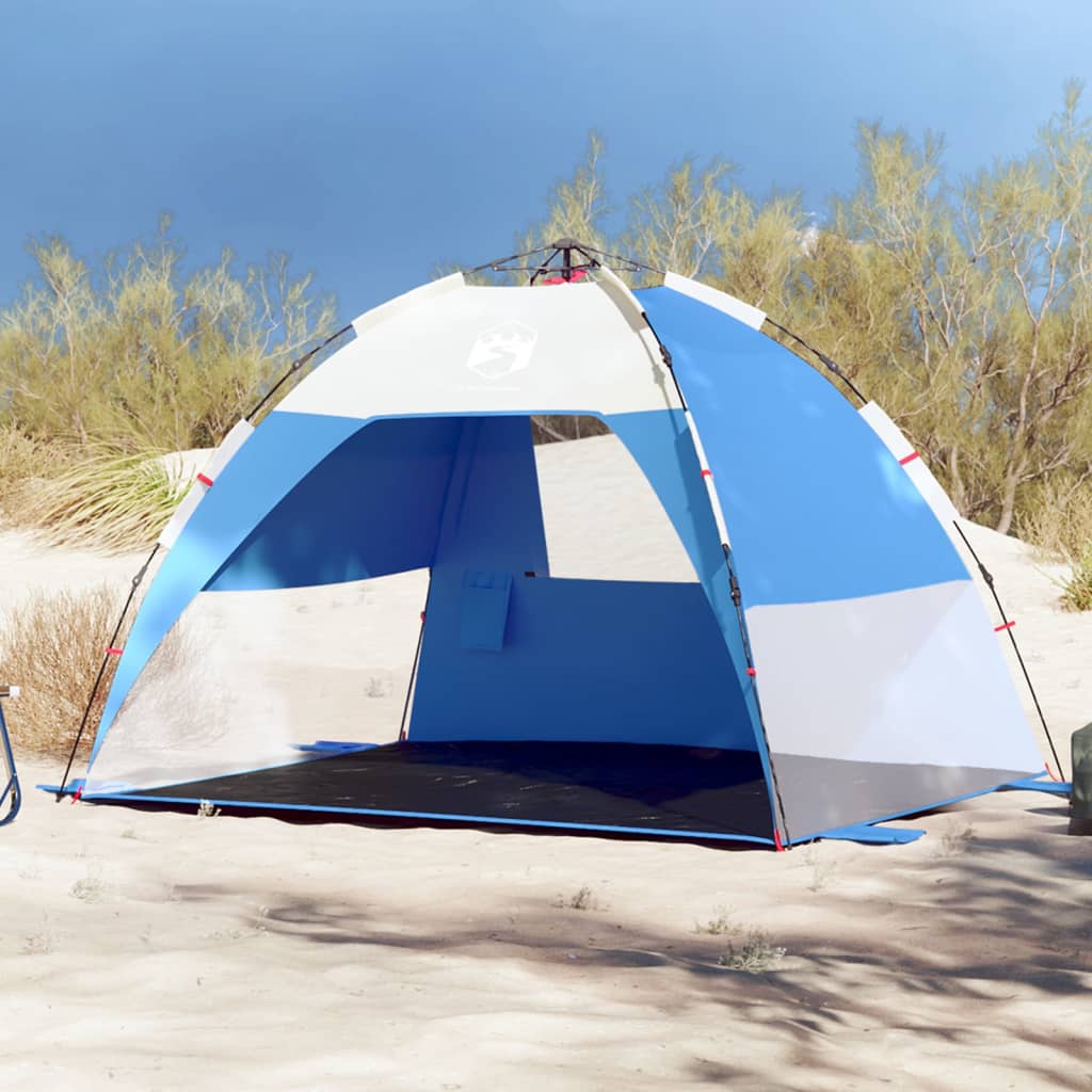 vidaXL Beach Tent 2-Person Azure Blue Quick Release Waterproof