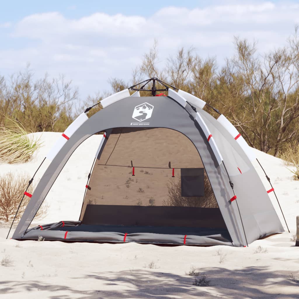 vidaXL Beach Tent 2-Person Grey Quick Release Waterproof