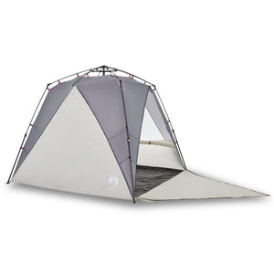 vidaXL Beach Tent 4-Person Grey Quick Release Waterproof