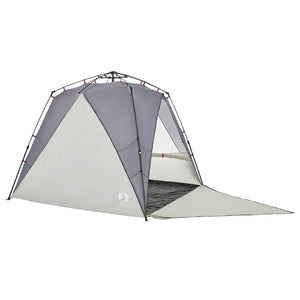 vidaXL Beach Tent 4-Person Grey Quick Release Waterproof