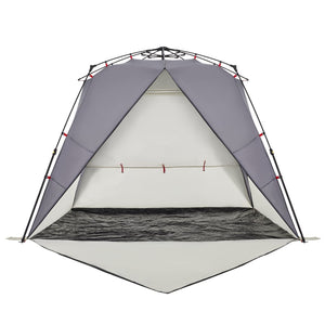 vidaXL Beach Tent 4-Person Grey Quick Release Waterproof