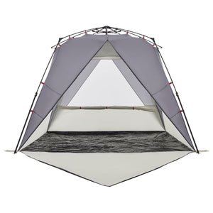 vidaXL Beach Tent 4-Person Grey Quick Release Waterproof