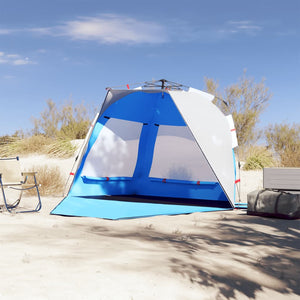 vidaXL Beach Tent 3-Person Azure Blue Quick Release Waterproof