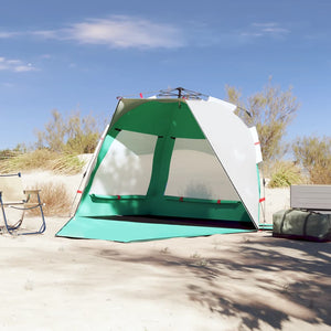 vidaXL Beach Tent 3-Person Sea Green Quick Release Waterproof