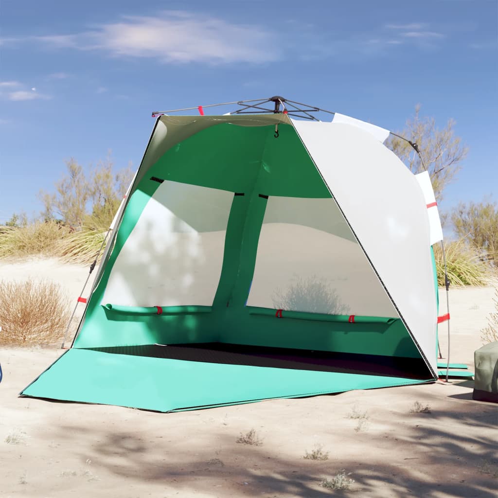 vidaXL Beach Tent 3-Person Sea Green Quick Release Waterproof