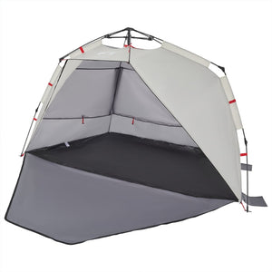 vidaXL Beach Tent 3-Person Grey Quick Release Waterproof