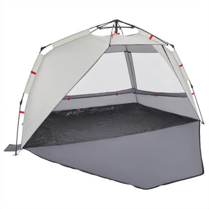 vidaXL Beach Tent 3-Person Grey Quick Release Waterproof