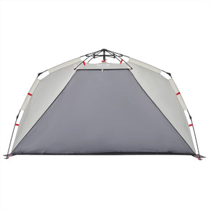 vidaXL Beach Tent 3-Person Grey Quick Release Waterproof