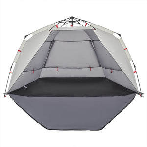 vidaXL Beach Tent 3-Person Grey Quick Release Waterproof