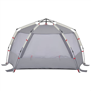 vidaXL Beach Tent 3-Person Grey Quick Release Waterproof