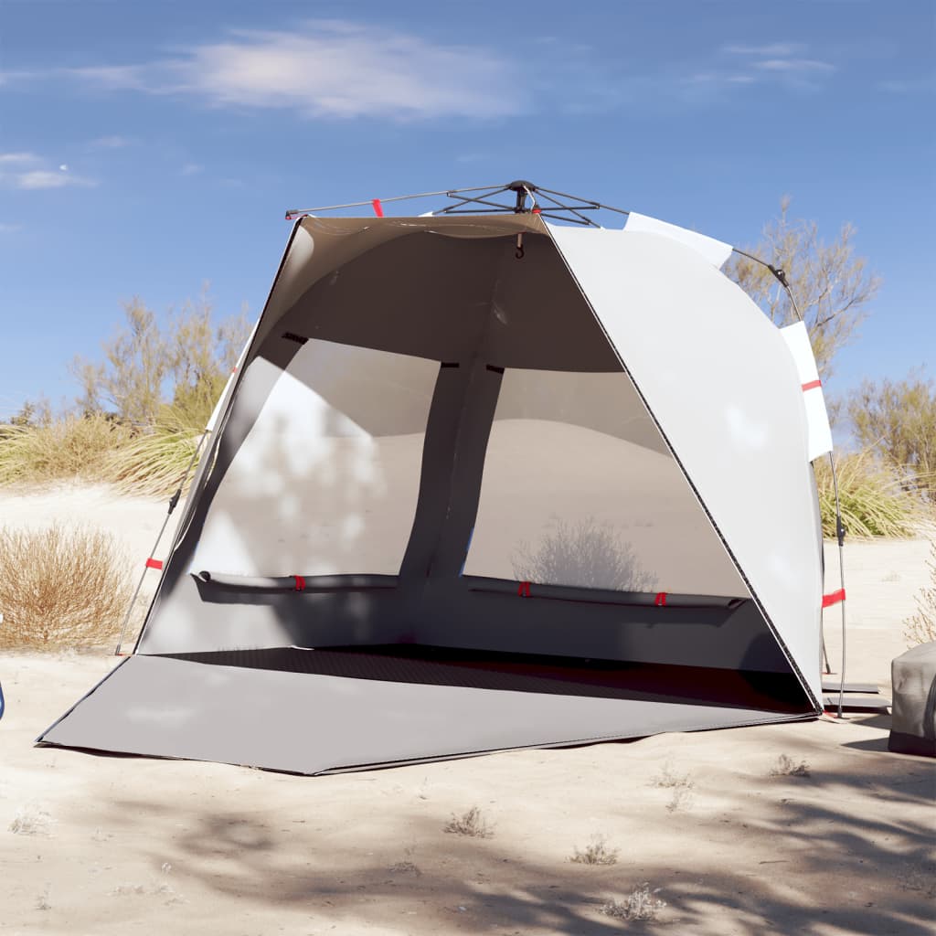 vidaXL Beach Tent 3-Person Grey Quick Release Waterproof