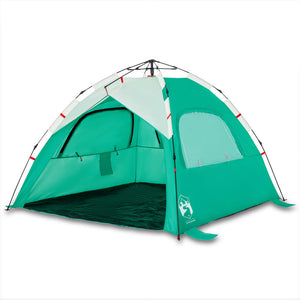 vidaXL Beach Tent 3-Person Sea Green Quick Release Waterproof