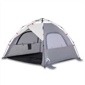 vidaXL Beach Tent 3-Person Grey Quick Release Waterproof