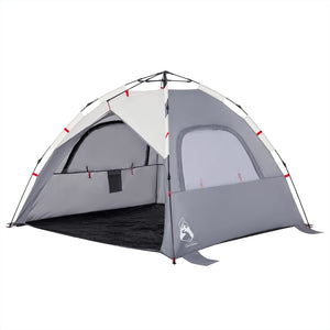 vidaXL Beach Tent 3-Person Grey Quick Release Waterproof