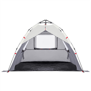 vidaXL Beach Tent 3-Person Grey Quick Release Waterproof