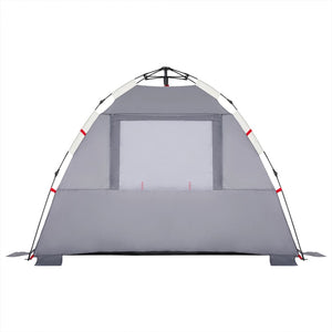 vidaXL Beach Tent 3-Person Grey Quick Release Waterproof